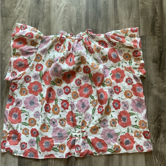 TROVATA WOMEN'S CARLA HIGHNECK SHIRT Floral Print Ruffle Sleeve Top size Medium - Picture 5 of 5